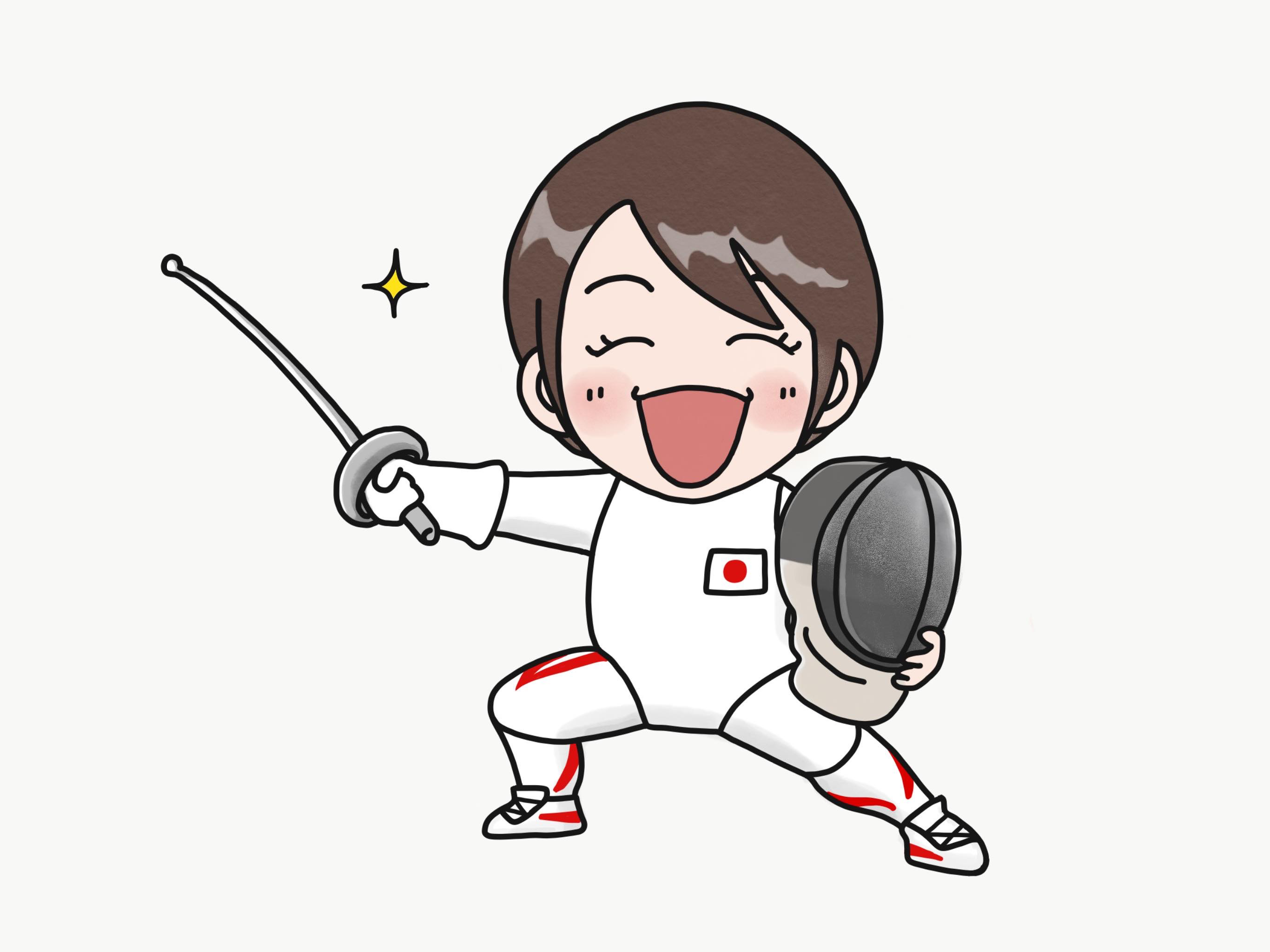 2020年オリンピック フェンシング代表候補 鈴木穂波 選手のキャラ完成 イラストレーター ヘレン オフィシャルサイト